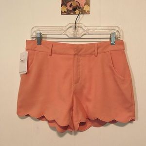 NWT Love Riche Pink Scalloped Shorts